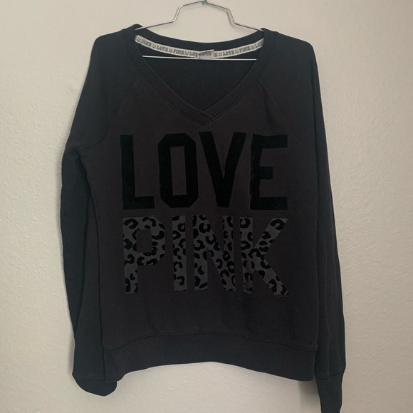 Victoria’s Secret Pink v neck black sweater - Picture 1 of 3